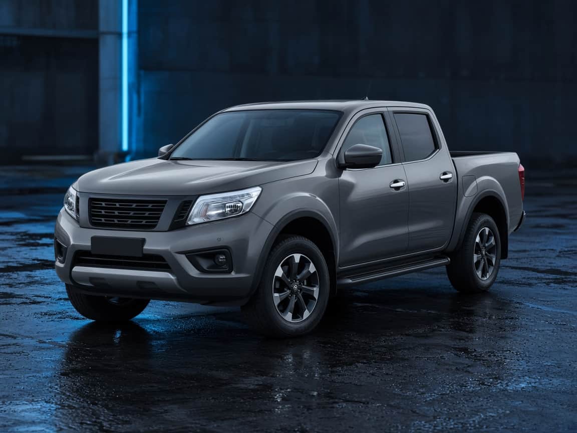 Grey Nissan Navara double cab pickup