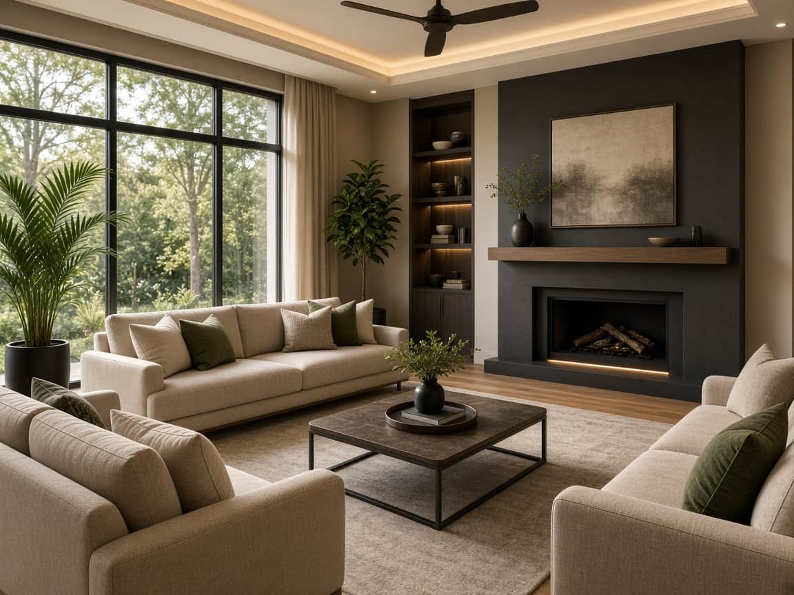 Warm luxury living room